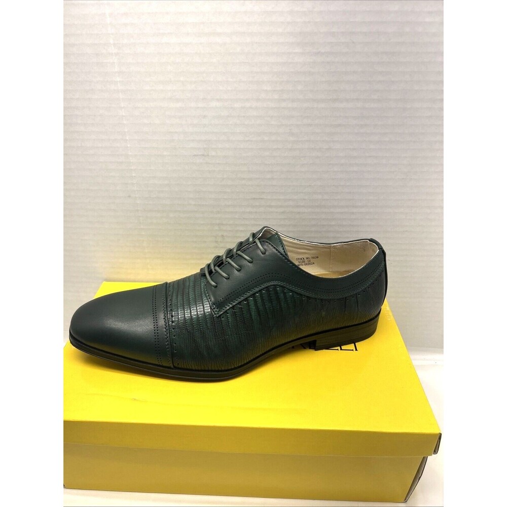 Antonio Cerrelli Men Dress Shoes Oxford Lizard Print Forest 7039 Size 13 New